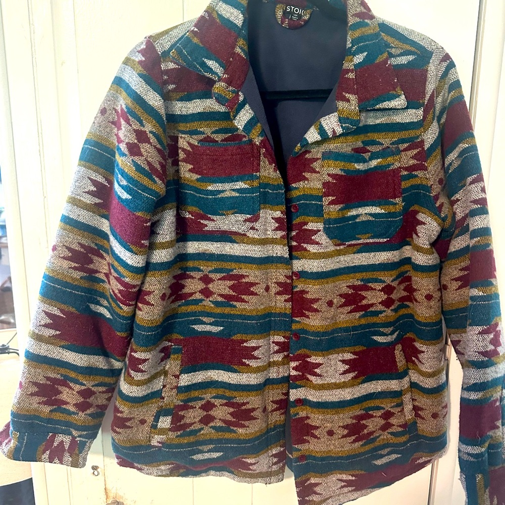Stoic fleeced lined Aztec print jacket size large